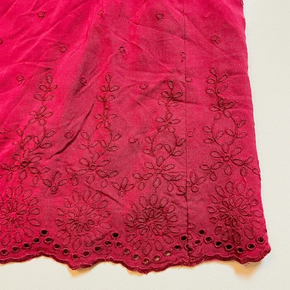 NWT Ann Taylor LOFT Dress Off Shoulder Embroidered Lace Bow Ties Lined Small Red